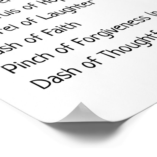 Recept voor een gelukkig huwelijk nieuw getrouwd g poster (Hoek)