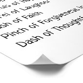 Recept voor een gelukkig huwelijk pasgetrouwd groe poster (Hoek)