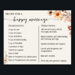 Recept voor een gelukkig huwelijk Passen getrouwd  Poster<br><div class="desc">Klik op "Ontwerp bewerken" om de lay-out aan te passen of te personaliseren (tekst wijzigen,  lettertypekleur,  lettertypestijl). ** Zie het volledige collectie voor de bijbehorende uitnodiging,  games voor vrijgezellenfeesten,  labels en bordjes.**</div>