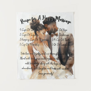 Recept Voor Een Gelukkig Huwelijk Trouwcadeau Wand Wandkleed