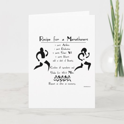 Recept voor een marathonloper Succes Kaart (Voorkant)