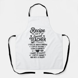 Recept voor een speciale leerkracht keuken waarder schort