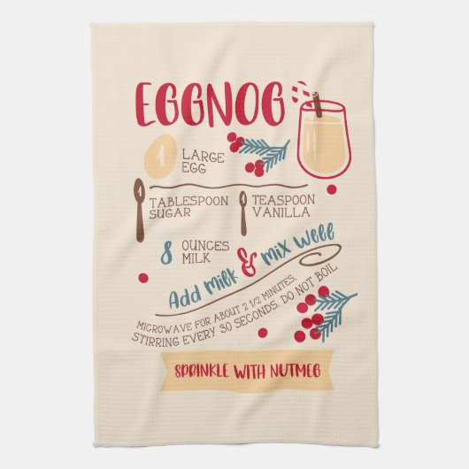 Recept voor eierpunch theedoek (Verticaal)