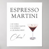 Recept voor Espresso Martini Cocktailbar Poster (Voorkant)