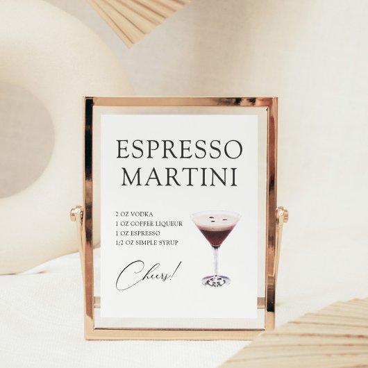 Recept voor Espresso Martini Cocktailbar Poster