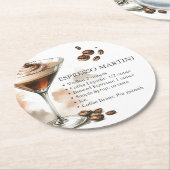 Recept voor Espresso Martini Ronde Kartonnen Onderzetter (Gebogen)