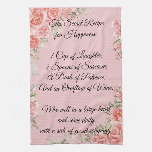 Recept voor geluk Bloemige theedoek (Verticaal)