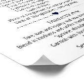 Recept voor gelukkig huwelijk bruiloftsshower navy poster (Hoek)