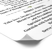 Recept voor Gelukkig Huwelijk Groen Goud Gift Poster (Hoek)