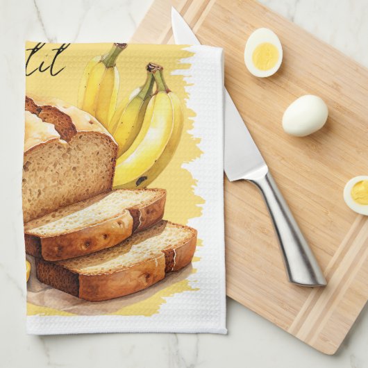 Recept voor het bakken van bananenbrood theedoek (Quarter Fold)