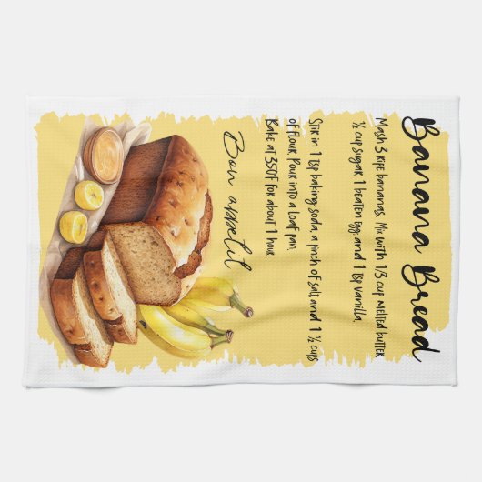 Recept voor het bakken van bananenbrood theedoek (Horizontaal)