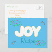 Recept voor Joy - kleurrijke woord briefkaarten (Voorkant / Achterkant)