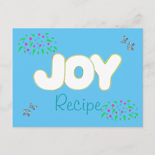Recept voor Joy - kleurrijke woord briefkaarten (Voorkant)