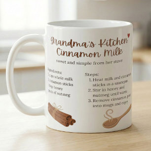 Recept voor kaneelmelk van oma, knus warm recept koffiemok