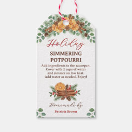 Recept voor Kerst Simmerende Potpourri Cadeaulabel
