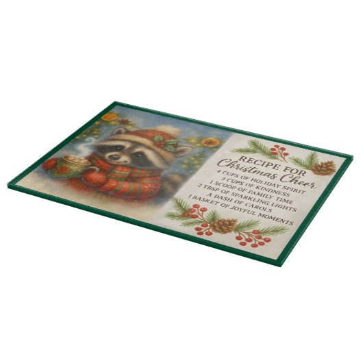 Recept voor kerstjuichen met een winterwasbeer snijplank (Hoek)