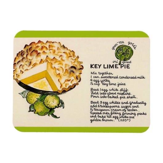 Recept voor Key Lime Pie Magneet (Horizontaal)