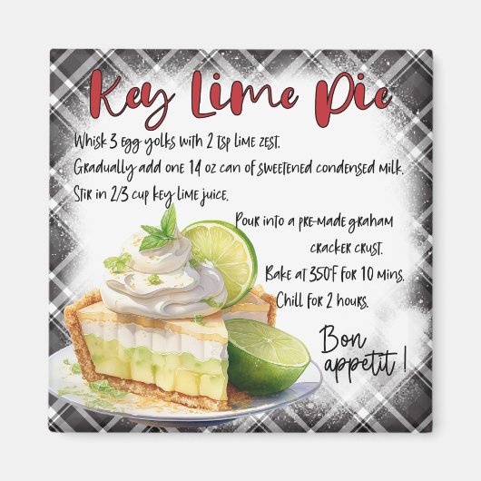 Recept voor Key Lime Pie Magneet (Voorkant)