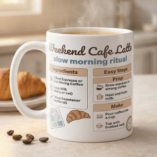 Recept voor koffiebar latte voor een langzame ocht koffiemok