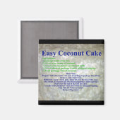 Recept voor kokosnootcake magneet (Voorkant / Achterkant)
