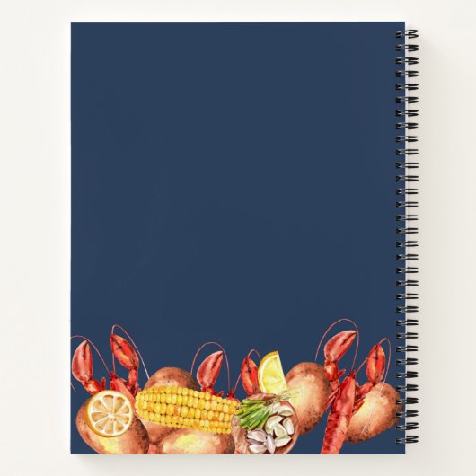 Recept voor kreeftkoken voor verloving van koppels notitieboek (Achterkant)