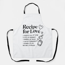 Recept voor liefdeskoken Keuken Romantische Citaat Schort