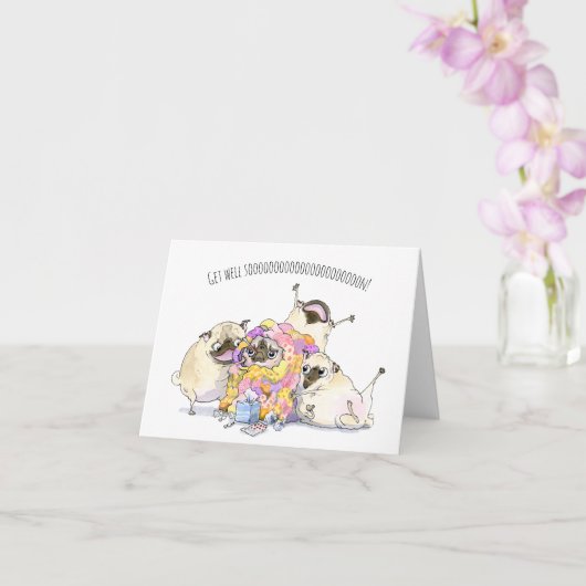 Recept voor Love Pug Get Well Card Kaart (Orchidee)