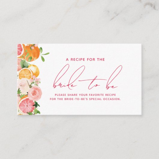 Recept voor Main Squeeze Citrus voor de Aankomende Informatiekaartje (Voorkant)