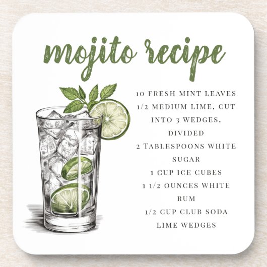 Recept voor Mojito Bier Onderzetter (Voorkant)