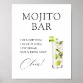 Recept voor Mojito Cocktailbar Poster (Voorkant)
