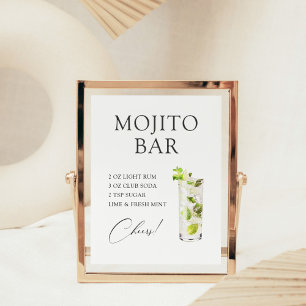Recept voor Mojito Cocktailbar Poster