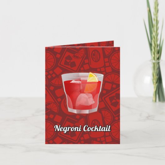 Recept voor Negroni-cocktail Kaart (Voorkant)