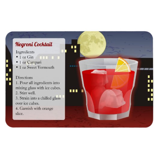 Recept voor Negroni-cocktail Magneet (Horizontaal)