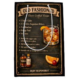 Recept voor Old Fashioned Cocktail in Vintage Stij Medium Cadeauzakje