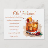 Recept voor Old Fashioned-drank met kersen en sina Briefkaart (Voorkant)