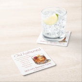 Recept voor Old Fashioned drankje voor vrijgezelle Kartonnen Onderzetters (Insitu)