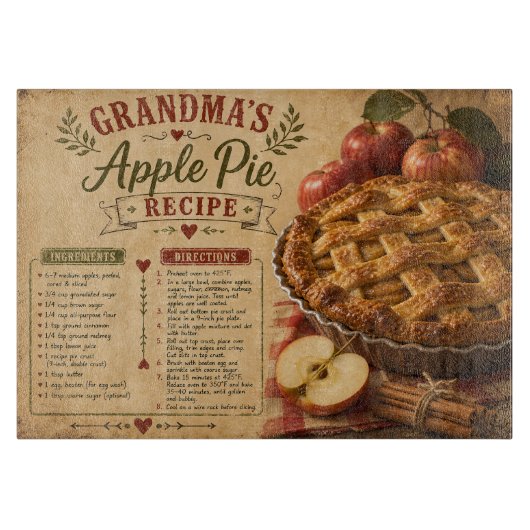 Recept voor oma's appelcake snijplank (Voorkant)