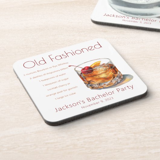 Recept voor oude drank voor vrijgezellenfeest bier onderzetter (Linkerzijde)