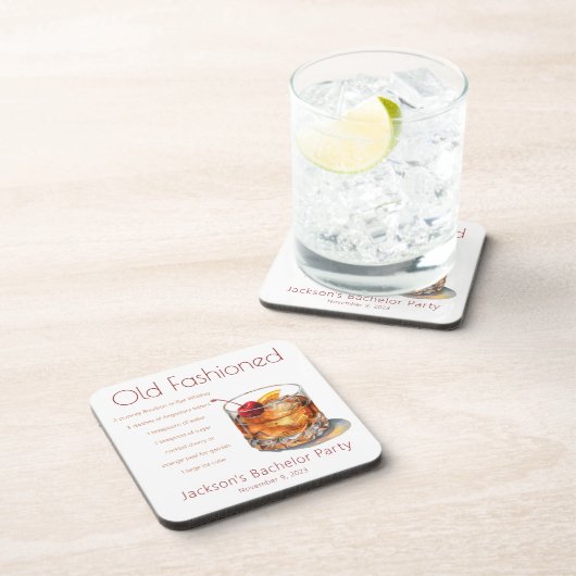 Recept voor oude drank voor vrijgezellenfeest bier onderzetter (Rechterzijde)