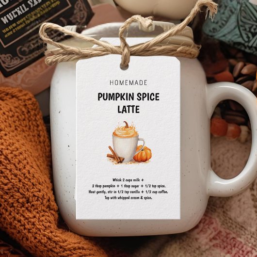 Recept voor Pompoen Spice Latte Herfst & Thanksgiv Cadeaulabel