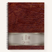Recept voor rode leren look monogram notitieboek (Voorkant)