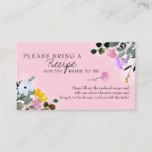 Recept voor Roze Bruidsdouche met Wilde Bloemen Ga Informatiekaartje (Voorkant)