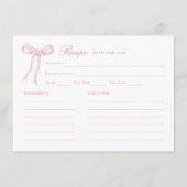Recept voor roze strik huwelijksfeest informatiekaartje (Voorkant)