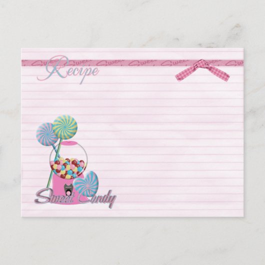 recept voor snoep briefkaart (Voorkant)