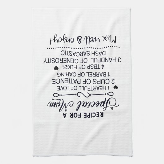 Recept voor speciale mama Moederdag cadeau Theedoek (Verticaal)