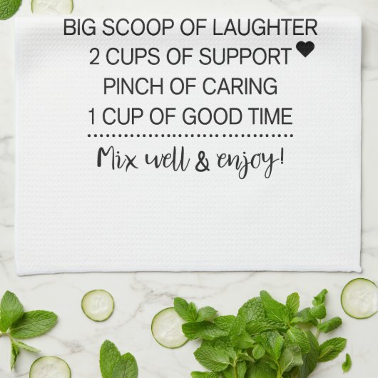 Recept voor speciale vriendschap Moederdag cadeau Theedoek (Gevouwen)