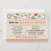 Recept voor verjaardagsfeestje uitnodiging (Voorkant)