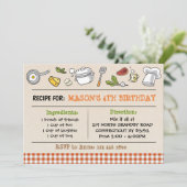 Recept voor verjaardagsfeestje uitnodiging (Staand voorkant)