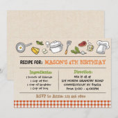 Recept voor verjaardagsfeestje uitnodiging (Voorkant / Achterkant)