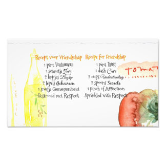 Recept voor Vriendschap Foto Afdruk